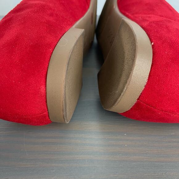 BCBG Paris Zuzux Studded Ballet Flats Women Size 7.5B Red Pointed Toe Celeb Glam - Picture 7 of 12